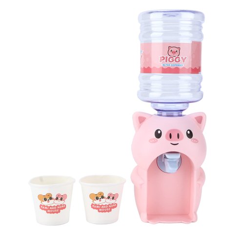 VGEBY Children Water Dispenser Toys, Mini Fun Water Dispenser Cute Shape Easy Use Children's Mini Water Dispenser Suitable for Children's Birthday Toys (Window Box/Guckling Pig) Mini Water Dispenser