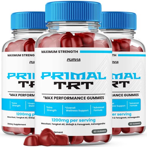 (3 Pack) Primal TRT Gummies, PrimalTRT Gummys Supplement for Men, Advanced Maximum Strength Growth Gummy, Men's Performance Workout Wellness Formula, Mens Vitamin Natural Boost Energy Stamina (180 ct)