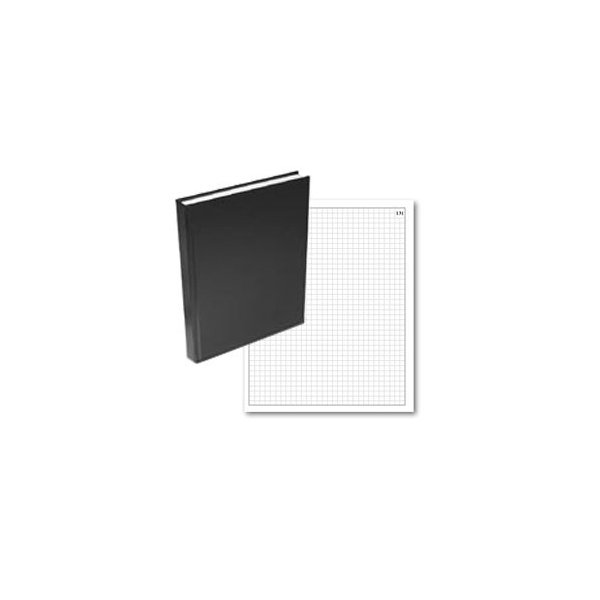 BookFactory Black Graph Paper Notebook / 4 X 4 Quad Ruled Notebook/Quadrille Notebook - 168 Pages (.25 Grid Format) 8" x 10" Black Cover Section Sewn Hardbound (GRD-168-SGP-A-LKT00)