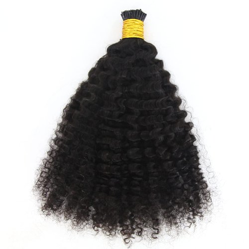 ZigZag Hair Afro Kinky Curly I Tip Hair Extensions Brazilian Virgin Human Hair 1g/strand 100g 3B ...
