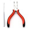 ChoCho Track Hair Extension Curved Tool for Hair Removal Kit with Crochet Hook Needle Micro Links Silicone Rings Beads Plier