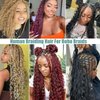 Human Braiding Hair For Boho Braids No Weft Deep Wave Bulk Human Hair for Braiding 18Inch-50g Brazilian Virgin Human Hair Extensions Wet and Wavy 27#