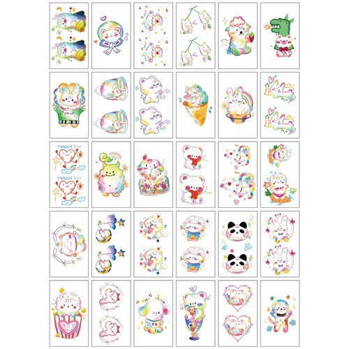Generic Temporary Tattoos for Kids 30 Sheet Fake Tattoos Realistic Small Temporary Tattoos Sticker for Girls Boys Cute Gifts