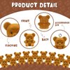 Hungdao 12pcs Valentine's Day Miniature Flocked Plush Mini Bear Stuffed Bear Decorations for Birthday Cake Wedding Decor Party Favor Supplies Bag Charm DIY Accessory 1 Inch(Light Brown)