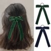 6Pcs Velvet Hair Ribbon for Woman Girl, Ponytail Bow Ties Hair Rubber Bands Long Ribbon Scrunchie, Soft Elastics Ponytail Holders Hair Accessories for Toddler Girls