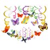 30Ct Spring Butterfly Hanging Swirl Decorations,Themed Birthday Party,Party Supplies,Ceiling Hanging Swirl Decorations for Girls,Boys,Kids Home,Classroom,Baby Showers