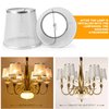 YISUN Set of 6 Crystal Chandelier Mini Lamp Shade 5.5-inch, Bell, Clip On Lamp Shade, Champagne Organza (Silver)