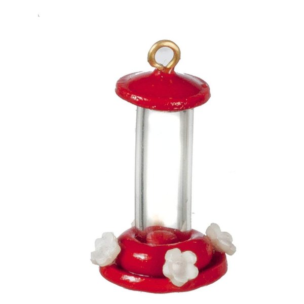 Melody Jane Dolls Houses Humming Bird Feeder Miniature 1:12 Scale Pet Garden Accessory Red