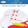 Dr. STEM Toys Chef Costume for Kids Ages 3-6 | 21-Piece Kids' Dress Up & Pretend Play Set Includes Jacket, Hat, Apron, Bowl, 2 Eggs, Utensils, Cookie Cutters