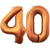 Number 40 Orange Balloons 40 Inch Giant Orange 40 Number Foil Helium Balloons for 40th Orange Birthday Party Supplies 40th Anniversary Events Decorations