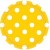 Amscan Dots Round Plates Party Supplies, 8 pieces, Yellow unshine