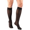 Truform Sheer Compression Stockings, 15-20 mmHg, Women's Knee High Length, Diamond Pattern, Black, Medium