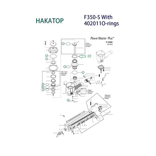 HAKATOP O-Ring Rebuild Kit for Paslode Framing Nailer F350-S With 402011 Cylinder Seal