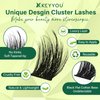 Lash Clusters 3D Effect Eyelash Clusters KEYYOU 144pcs D Curl 8-18MIX Wispy Lashes Fluffy Cluster Lashes Natural Soft DIY Lash Extension(Empower-D-MIX)