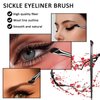 3Pcs Eyeliner Stencil Reusable Silicone Eyeliner & Scythe Eyeliner Brush Auxiliary Mascara Shield Multipurpose Eye Makeup Tool Eyeshadow Applicator for Winged Eyeliner, Eyelashes, Lip Liner (Pink)