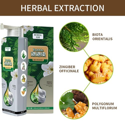 Plant Extract For Grey Hair Color Bubble Dye, Plant Bubble Hair Dye Shampoo, Natural Plant Dyeing Foam Shampoo for Women Men. (Coffee)