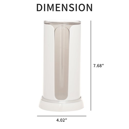 FABROK Plastic Portable Scrunchie Holder, Double Barrel Design Hair Tie Accessories Stand, Clear Bathroom Jars for Scrunchie, Hair Accessory, Round Cotton Pads（White-1PC）