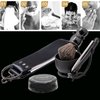 Luxury Men's Shaving Kit Gift Set, DanNuo Barber Straight Razor with Stand Shaving Brush Dual-Layer Leather Razor Strop Bowl Soap 6pcs Shaving Set for Men