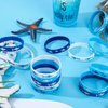 JUNEBRUSHS Shark Party Favors, 42pcs Ocean Sea Life Shark Silicone Bracelets Rubber Wristbands for Baby Shower Under The Sea Themed Kids Birthday Party Gift Decorations Supplies