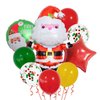 Christmas Balloons Set, Christmas Theme Party Decorations, Santa Claus Balloon, Star Balloons, Merry Christmas Party Supplies, Christmas Printed Round Balloon (A)