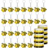 48 Pieces Cute Bee Keychain Bee Rubber Bracelets Bee Birthday Party Favors Honey Bee Silicone Wristband Bee Party Decorations for Birthday Supplies