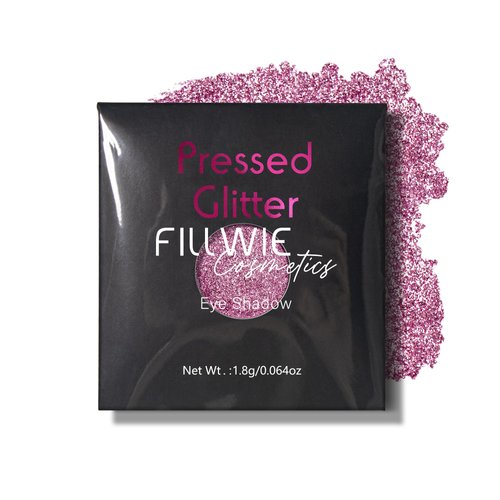 Fillwie Glitter Eyeshadow Tin Palette - Chunky High Pigmented Pink Sparkle eyeshadow, Waterproof Metallic Face Glitter Beauty (Pink#5)