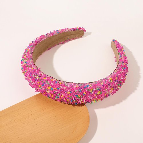 Anserdrm Donut hair Women Headbands Non-slip Wide Headbands Fun Bright Colorful Cute Head Bands Hair sponge wide edge headband for Women's