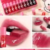 Eakroo 10 Colors Lip Tint Stain Set, Korean Lip Gloss Watery Lip Stain Tint Moisturizing Mini Liquid Lipstick Set, Multi-Use Lip and Cheek Tint, Non-Stick Cup, High Pigment, Long-Lasting, Vivid Color