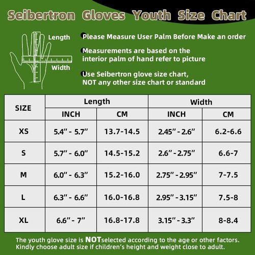 Seibertron B-A-R PRO 2.0 Signature Baseball/Softball Batting Gloves Super Grip Finger Fit for Youth Black XS