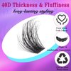 Fluffy Lash Clusters 3D Volume Lash Extensions 40D DIY Cluster Eyelash Extensions 280Pcs Wispy Individual Lashes Mink Look by FOINEMYED(10-16mm, D Curl)