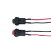 DGBRSM 4pcs Red + Black Small 12mm Latch Switch with Pre-Welded Wire Lock-Free Self-Reset Normally Open Dot Switch
