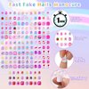 168Pcs Kids Press on Nails for Little Girls, Shynek Children Square Fake Nails for Kids Pre Glue Stickers Nails Full Cover Short Acrylic Nails Set Gifts for Girls Nail Art Decoration