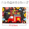 Mocsicka Fireman Birthday Backdrop 7x5ft Fire Truck Happy Birthday Party Decorations Banner Fireman Theme Kids Bday Background Boys Birthday Party Supplies