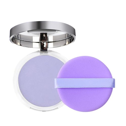 Lavender Face Matte Setting Powder, Oil Control Face Pressed Matte Powder, Lavender Jelly Pressed Setting Powder with Mini Powder Puff