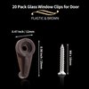 Qjaiune 20 Pack Glass Window Clips Brown Retainer Clips, Glass Door Holder Cabinet Panel Bracket Screen Fixing Clips, Glass Door Retainer Kit Mirror Hanging Hardware for Vanity Mirror Window Screen