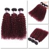 Ombre Dark Red Curly Weave Human Hair 3 Bundles 99J Brazilian Curly Hair 100g/Bundles Burgundy Kinky Curly Human Hair Extensions for Black Women (10"12"14")