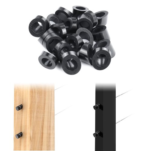 Muzata 20Pack Black Angle Beveled Washer 25 30 35 Degrees Stainless Steel Stair Cable Railing Kit Wood Metal Aluminum Posts CR60