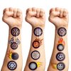 100 PCS Wheel Tire Checkered Flag Temporary Tattoos Themed Birthday Party Decorations Favors Supplies Décor Race Car Black And White Tattoo Stickers Gifts For Game Boys Girls Classroom School Prizes