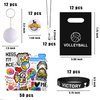 110 PCS Volleyball Party Favors Volleyball Key Chain Necklace Silicone Wristbands Stickers Goodie Bags Button Badges For Volleyball Club Party Favors Classroom Rewards Volleyball Theme party Supplies