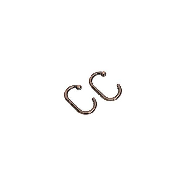 Splash Home Decorative Shower Hooks, Rust-Resistant Metal Rings, Bathroom Accessories, for Curtains Liner and Rod, C Shape Design Set of 12-Oil Rubbed Bronze