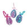 Sparkling Sequined Foam Egg Ornament Craft Kit - Easter Craft Hobby Supplies-makes 12