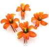 Tropical Orange Lily 4 pc. lot 2 Inch Silk Flower Hair Clip