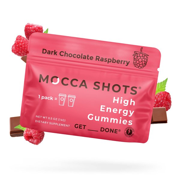 SGC Seattle Gummy Company Caffeine Energy Gummies 6-Pack, Raspberry Chocolate Mocca Energy Chews, Nootropic, Vegan, Plant-Based, Gluten Free, 200mg Caffeine