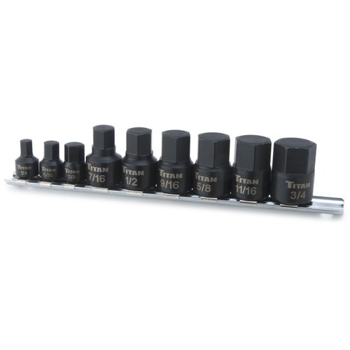 Titan 16140 Impact SAE Hex Bit Socket Set
