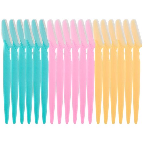 18 Pcs Eyebrow Razors Shaper, Safety Facial Hair Remover Face Shaver Trimmer, Exfoliating Dermaplaning Tool for Women and Men