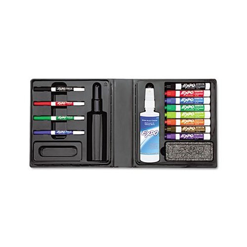 Low-Odor Dry Erase Marker, Eraser & Cleaner, Chisel/Fine, 12/Set