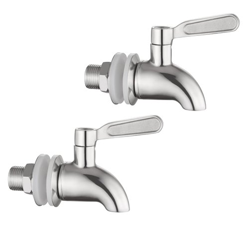 Walkinginrain Beverage Dispenser Replacement Spigot,Stainless Steel Spigot for Water Dispenser,Drink Dispenser Replacement Faucet 2 Pack