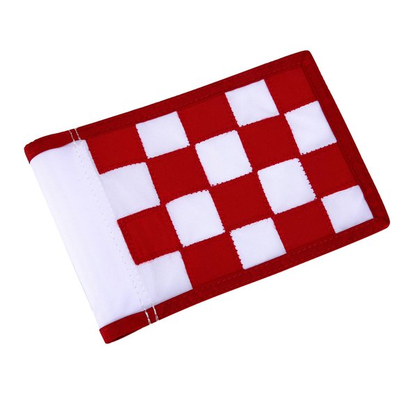 Golf Flag,Green Golf Flags,Solid Nylon and Checkered Training Golf Putting Green Flags, Indoor Outdoor Backyard Garden Portable Golf Target Flags,8.7inch*6inch (White-Red)