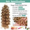 New Gogo Curl Crochet Hair Pre Looped 8 Packs Pre Twisted Curly Crochet Hair for Black Women Beach Curl Wave Crochet Synthetic Hair Extensions (14 Inch (Pack of 8) 27#)