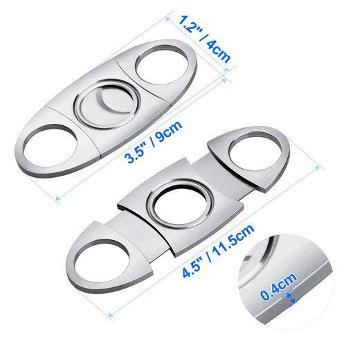 Cigar Cutter Guillotine, Stainless Steel Double Blade Cigar Clippers, 3 Packs Birthday Gift for Men